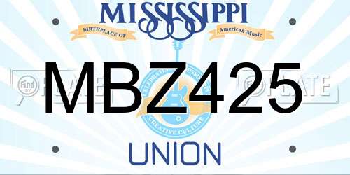 MBZ425 Mississippi License Plate