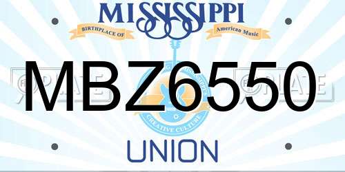 MBZ6550 Mississippi License Plate