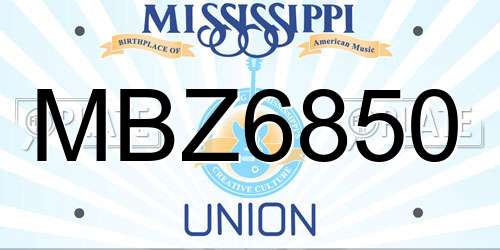 MBZ6850 Mississippi License Plate