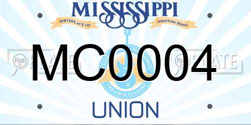 MC0004 Mississippi License Plate