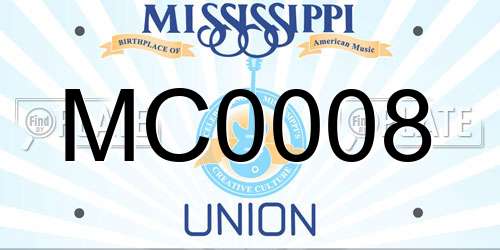 MC0008 Mississippi License Plate