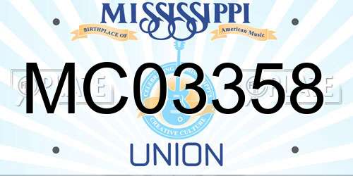 MC03358 Mississippi License Plate