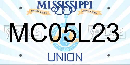 MC05L23 Mississippi License Plate
