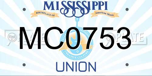 MC0753 Mississippi License Plate