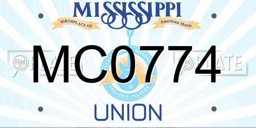 MC0774 Mississippi License Plate