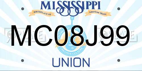 MC08J99 Mississippi License Plate