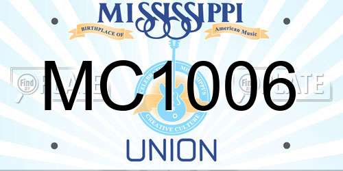 MC1006 Mississippi License Plate