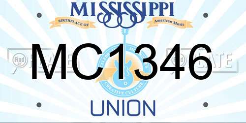 MC1346 Mississippi License Plate