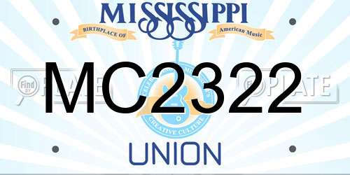 MC2322 Mississippi License Plate