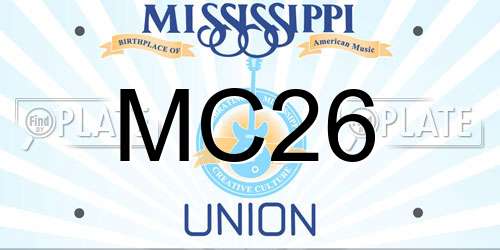 MC26 Mississippi License Plate