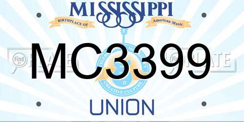 MC3399 Mississippi License Plate