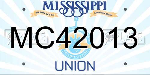 MC42013 Mississippi License Plate