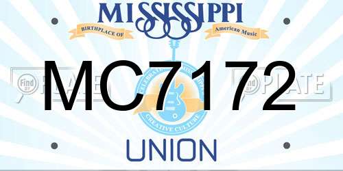 MC7172 Mississippi License Plate