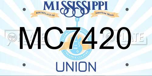 MC7420 Mississippi License Plate