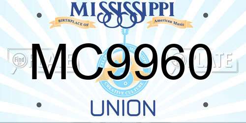 MC9960 Mississippi License Plate