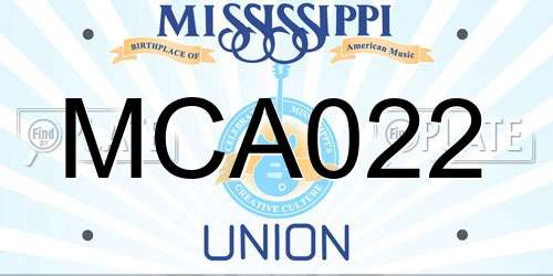 MCA022 Mississippi License Plate