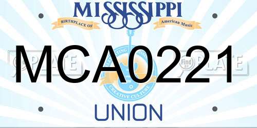 MCA0221 Mississippi License Plate