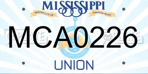 MCA0226 Mississippi License Plate