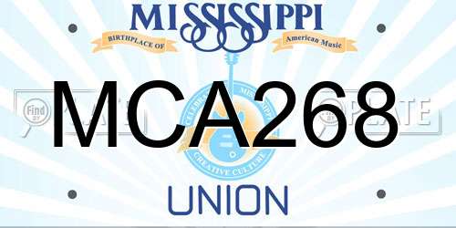 MCA268 Mississippi License Plate