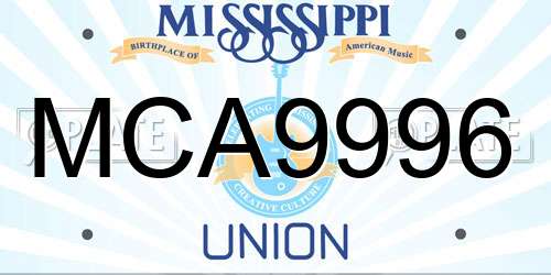 MCA9996 Mississippi License Plate