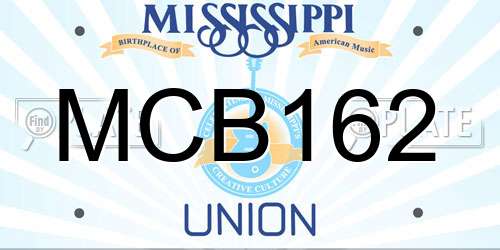 MCB162 Mississippi License Plate