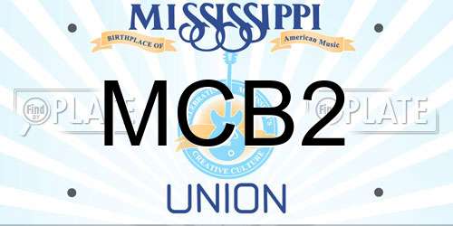 MCB2 Mississippi License Plate