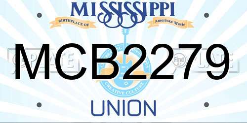 MCB2279 Mississippi License Plate