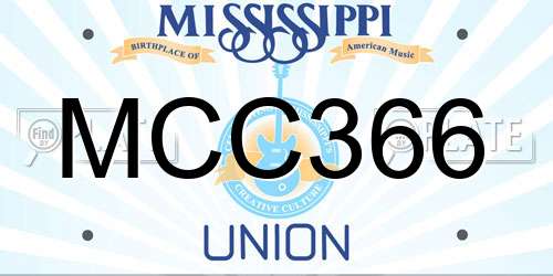MCC366 Mississippi License Plate