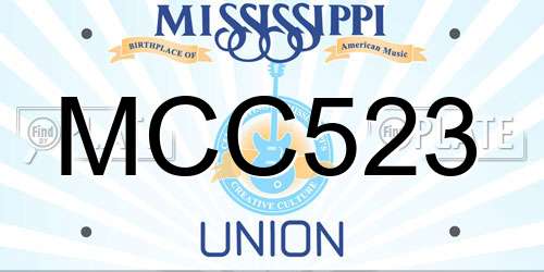 MCC523 Mississippi License Plate