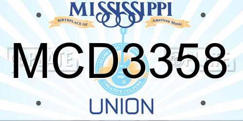 MCD3358 Mississippi License Plate