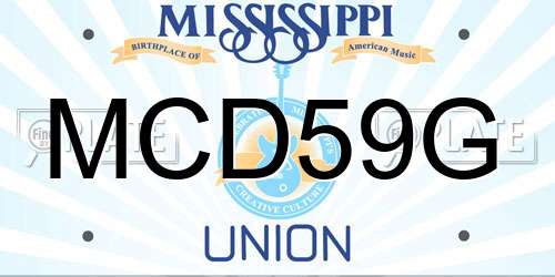 MCD59G Mississippi License Plate