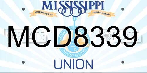 MCD8339 Mississippi License Plate