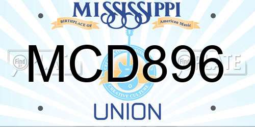 MCD896 Mississippi License Plate