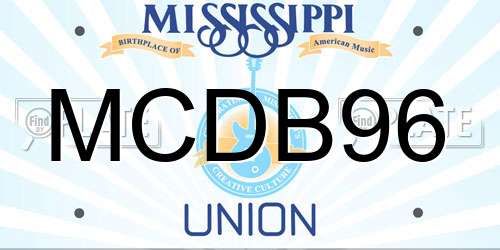 MCDB96 Mississippi License Plate