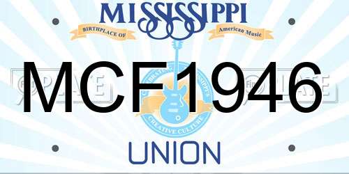 MCF1946 Mississippi License Plate