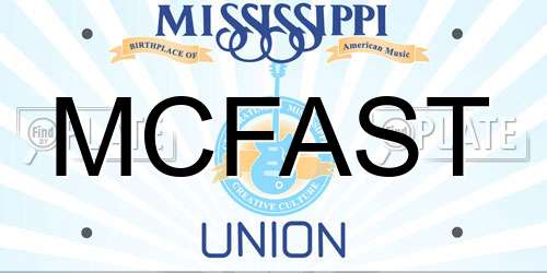 MCFAST Mississippi License Plate