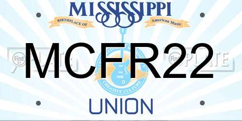 MCFR22 Mississippi License Plate