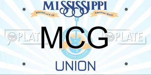 MCG Mississippi License Plate