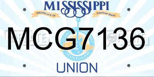 MCG7136 Mississippi License Plate