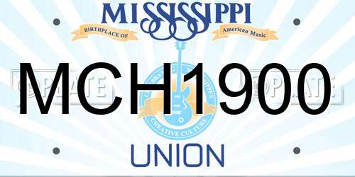 MCH1900 Mississippi License Plate