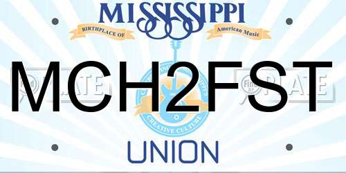 MCH2FST Mississippi License Plate