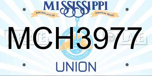 MCH3977 Mississippi License Plate