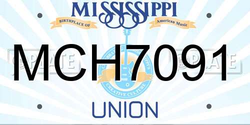 MCH7091 Mississippi License Plate