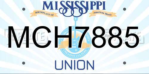 MCH7885 Mississippi License Plate