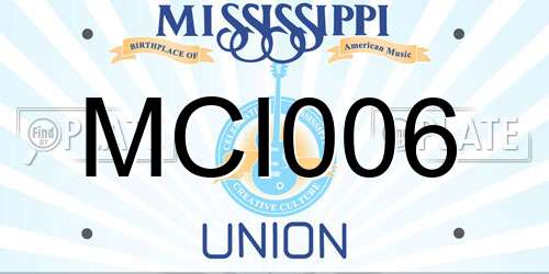 MCI006 Mississippi License Plate