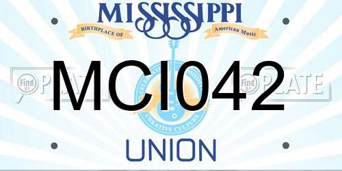 MCI042 Mississippi License Plate