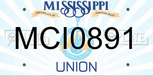 MCI0891 Mississippi License Plate
