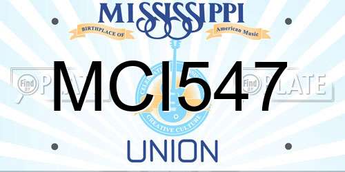 MCI547 Mississippi License Plate