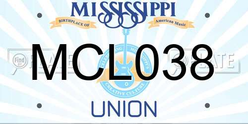 MCL038 Mississippi License Plate