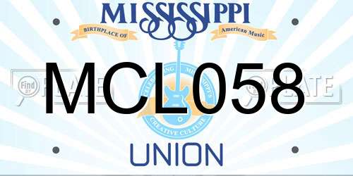 MCL058 Mississippi License Plate